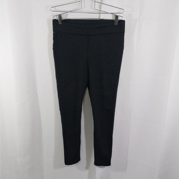 LOFT! BLACK W/GRAY MICRODOT PATTERN LUXURIOUS WINTER WEIGHT LEGGINGS! SZ M - Picture 2 of 11